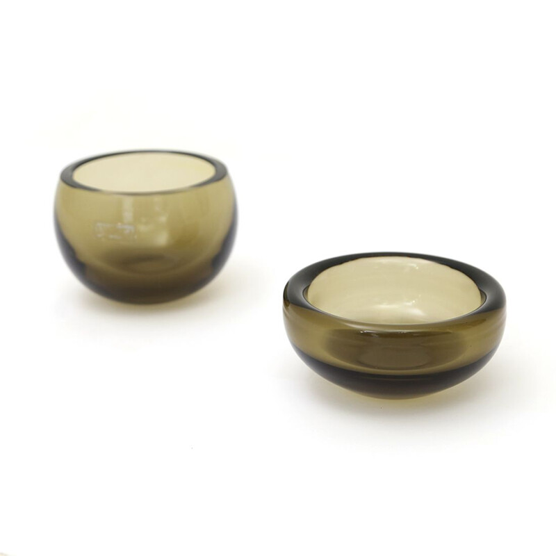 Pair of vintage glass bowls by Arturo Pasquinucci, 1960