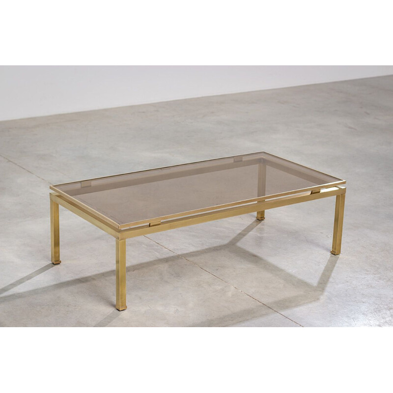 Mesa de café Vintage Brass de Guy Lefevre para Maison Jansen, França 1970