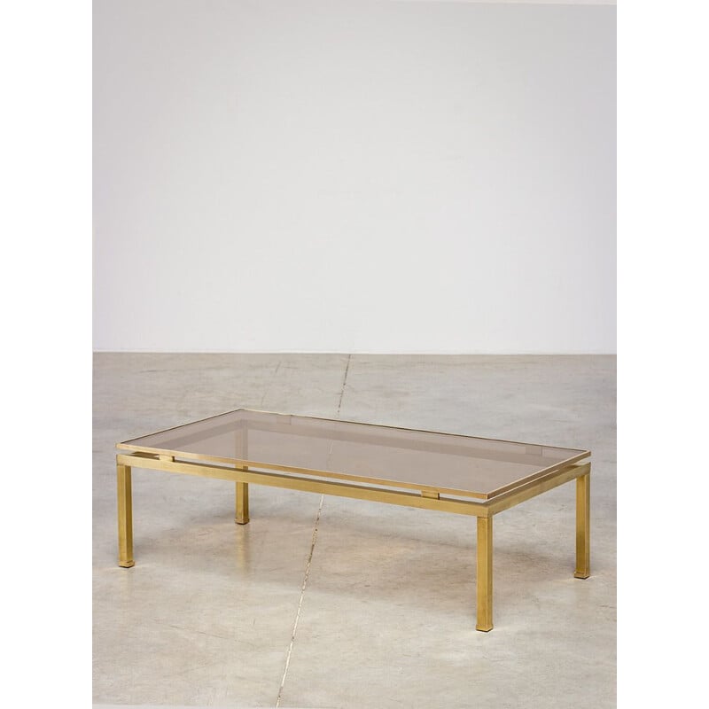 Vintage brass coffee table by Guy Lefevre for Maison Jansen, France 1970