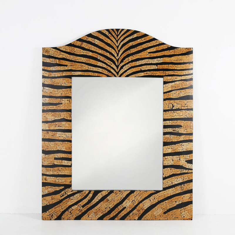 Mid-century big zebra mirror, 1960