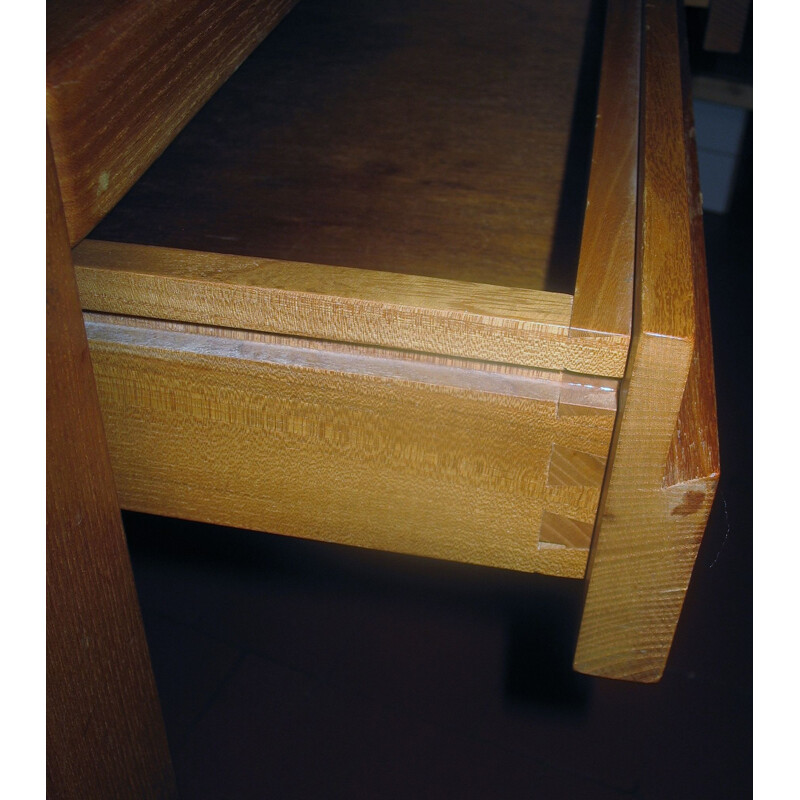 Pierre Chapo's vintage desk in solid elm, 1960-1970