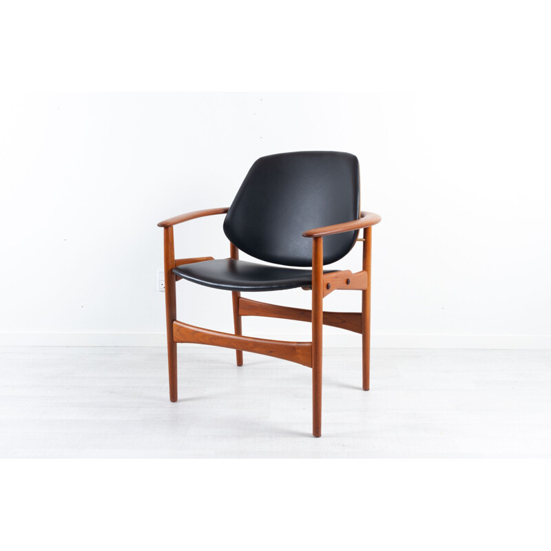 Poltrona danese vintage in teak di Arne Hovmand-Olsen per Jutex, 1960