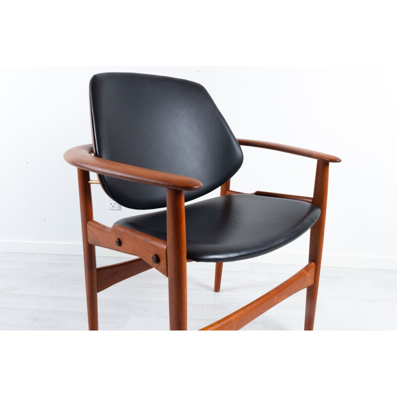 Vintage danish teak armchair by Arne Hovmand-Olsen for Jutex, 1960s