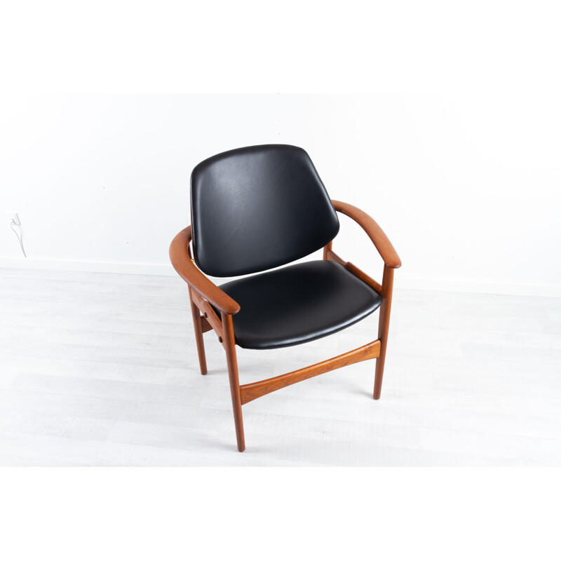 Vintage danish teak armchair by Arne Hovmand-Olsen for Jutex, 1960s