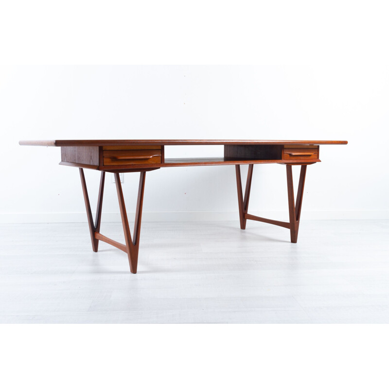 Mesa de café Vintage teak de E.W. Bach para Møbelfabrikken Toften, Dinamarca 1960