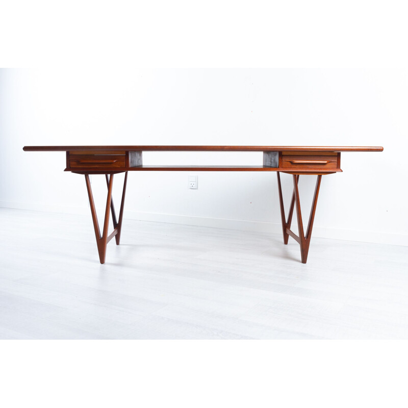 Mesa de café Vintage teak de E.W. Bach para Møbelfabrikken Toften, Dinamarca 1960