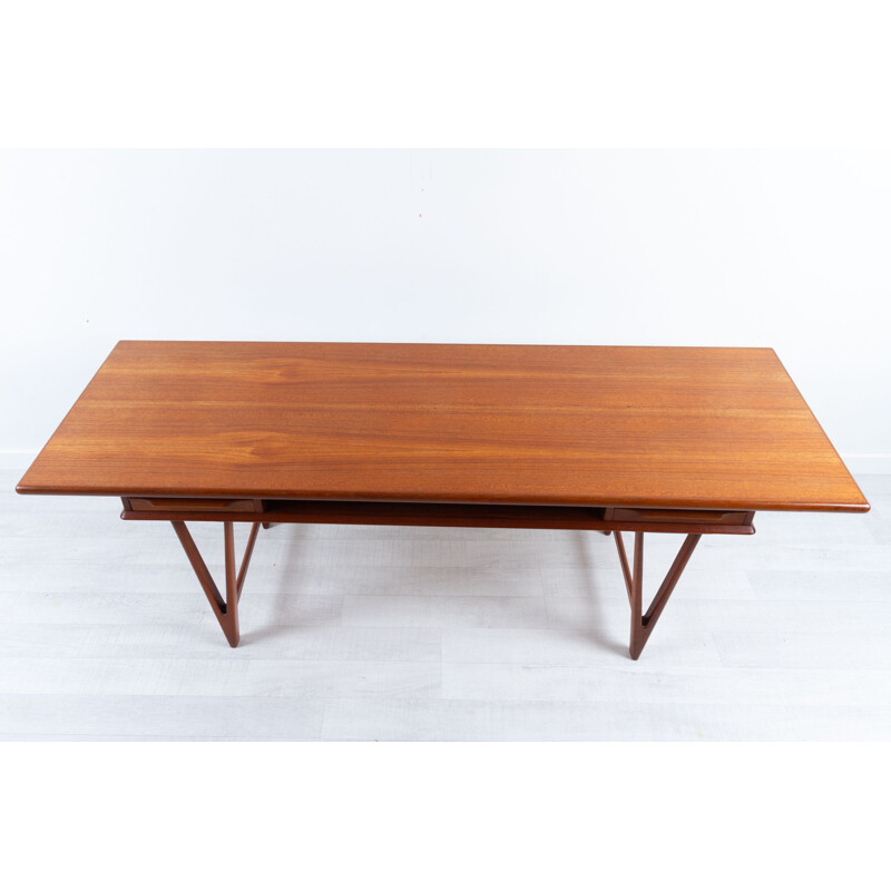 Mesa de café Vintage teak de E.W. Bach para Møbelfabrikken Toften, Dinamarca 1960