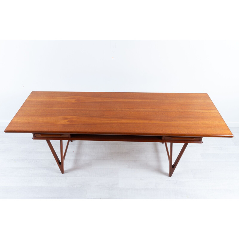 Vintage teak coffee table by E.W. Bach for Møbelfabrikken Toften, Denmark 1960
