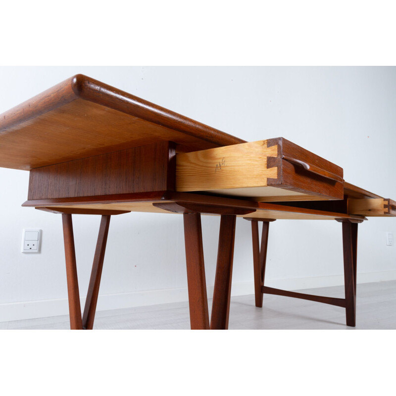 Vintage teak coffee table by E.W. Bach for Møbelfabrikken Toften, Denmark 1960