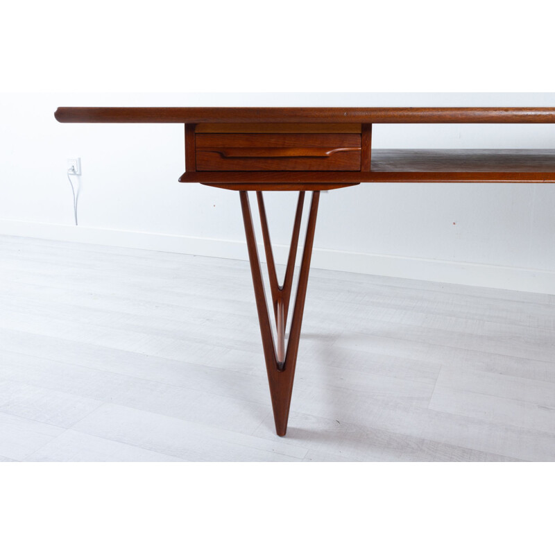 Mesa de café Vintage teak de E.W. Bach para Møbelfabrikken Toften, Dinamarca 1960