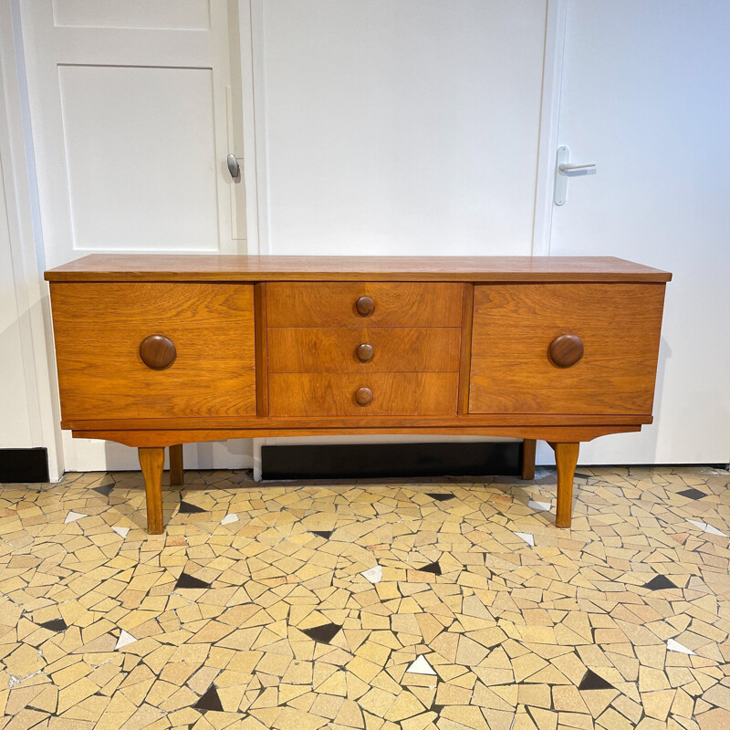 Vintage light teak sideboard 169cm, 1960