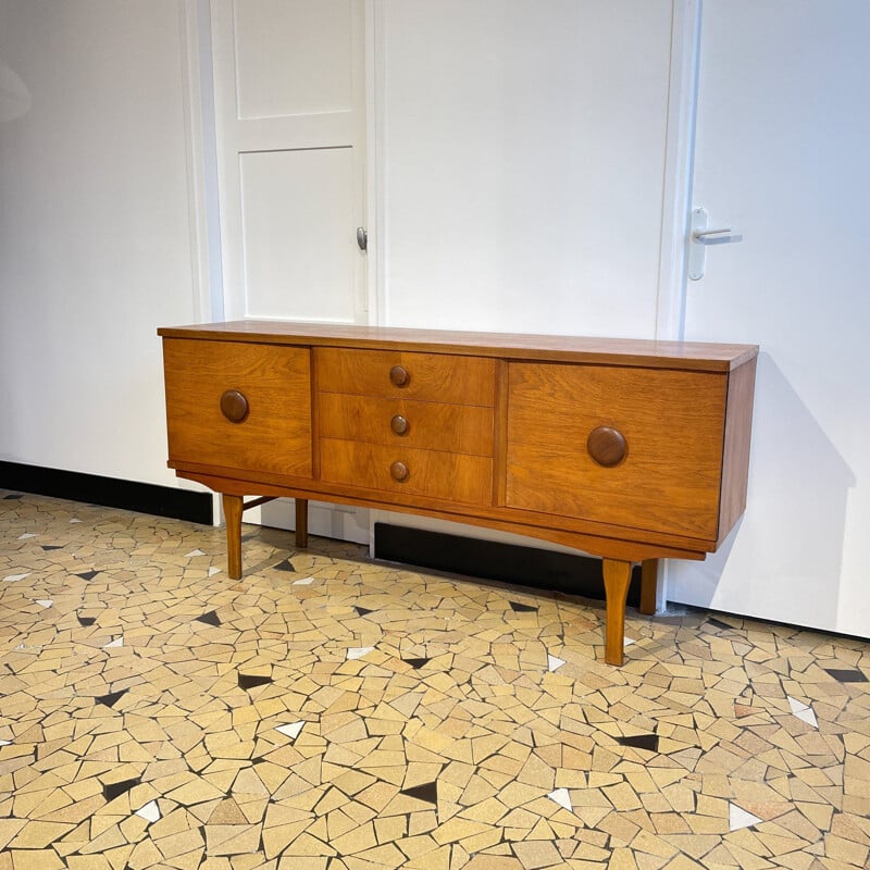 Vintage light teak sideboard 169cm, 1960