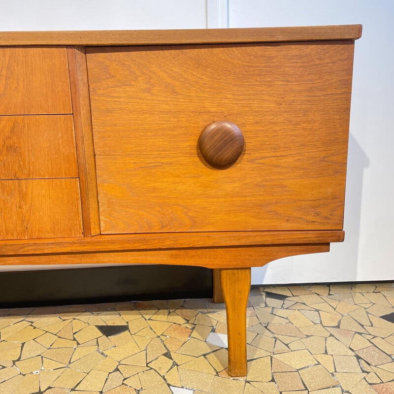 Vintage light teak sideboard 169cm, 1960