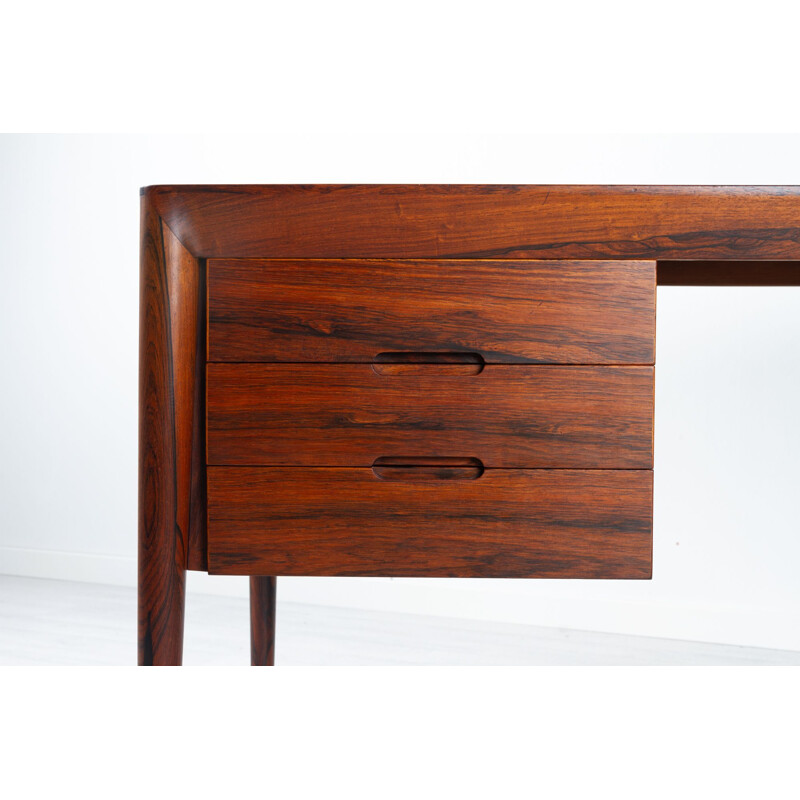 Vintage danish rosewood desk by Erik Riisager Hansen for Haslev Møbelsnedkeri, Denmark 1950s