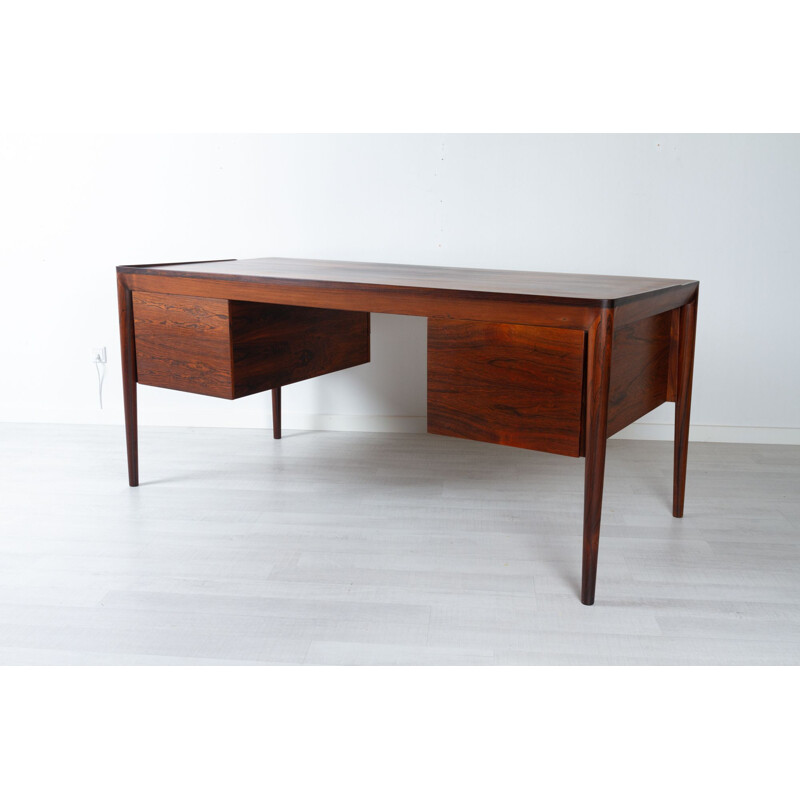 Vintage danish rosewood desk by Erik Riisager Hansen for Haslev Møbelsnedkeri, Denmark 1950s