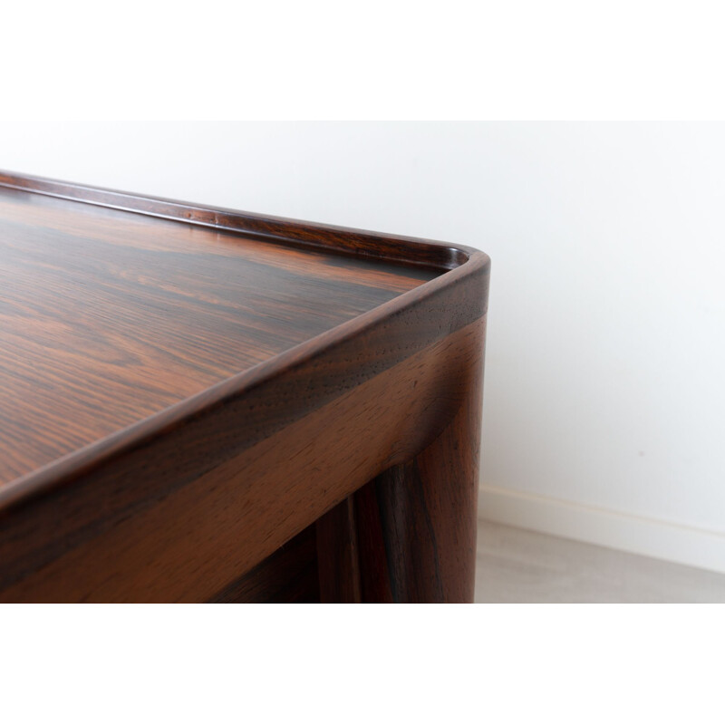 Vintage danish rosewood desk by Erik Riisager Hansen for Haslev Møbelsnedkeri, Denmark 1950s