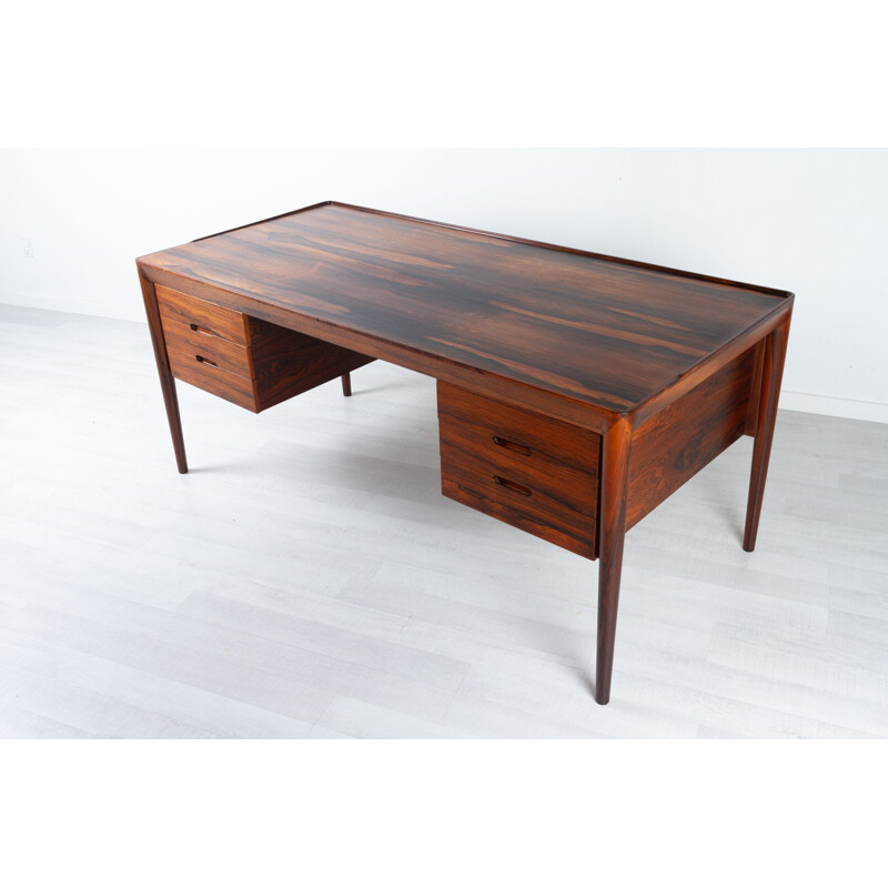 Vintage danish rosewood desk by Erik Riisager Hansen for Haslev Møbelsnedkeri, Denmark 1950s