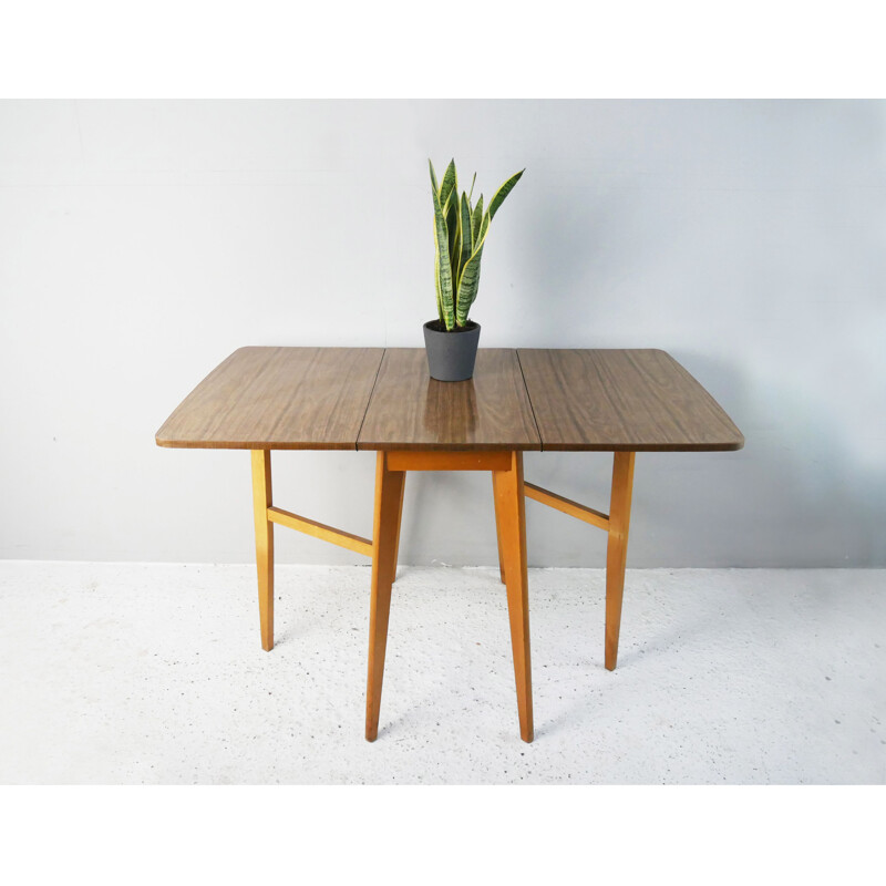 Mid-century formica drop leaf extendable dining table, 1950s
