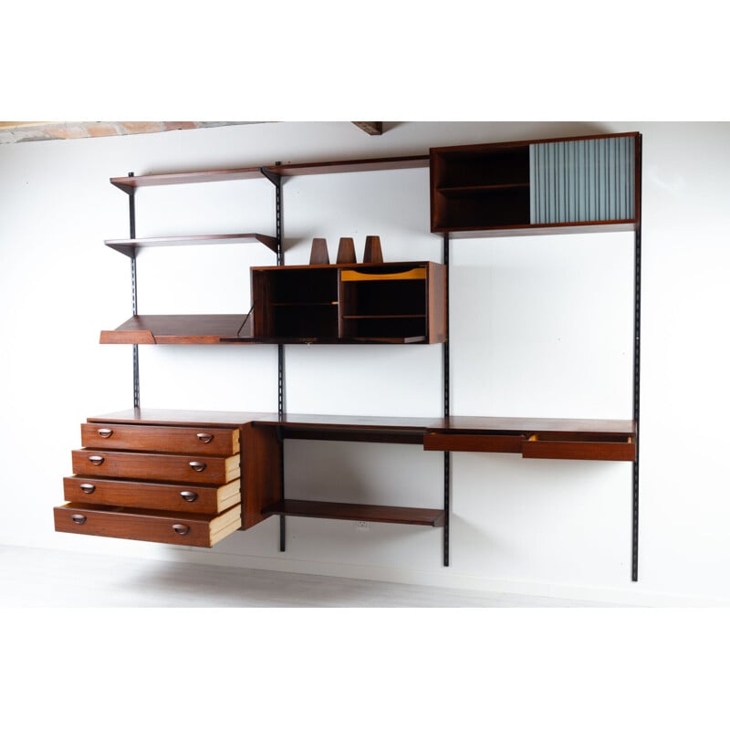 Vintage danish rosewood wall unit by Kai Kristiansen for FM, 1960s