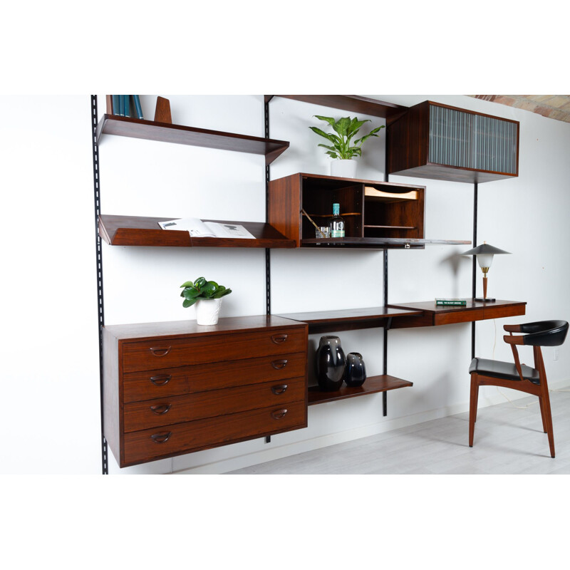 Vintage danish rosewood wall unit by Kai Kristiansen for FM, 1960s