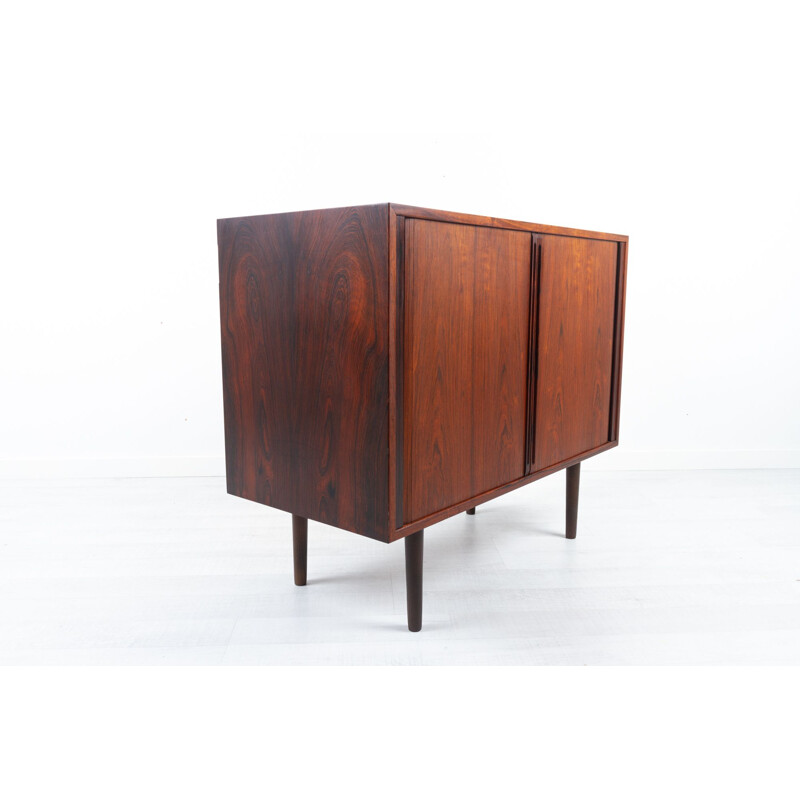 Armoire danoise vintage en palissandre avec portes à tambour par Kai Kristiansen, 1960