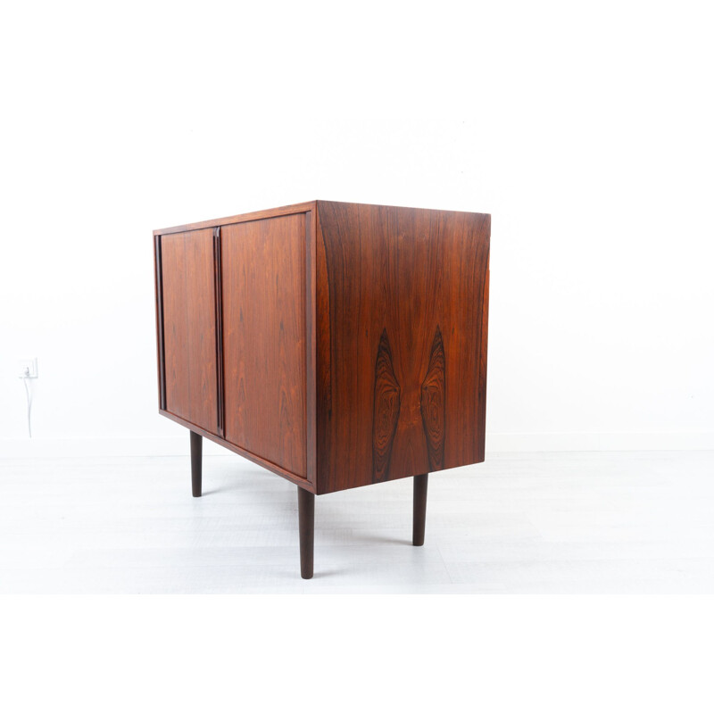 Vintage danish rosewood cabinet with tambour doors by Kai Kristiansen, 1960s