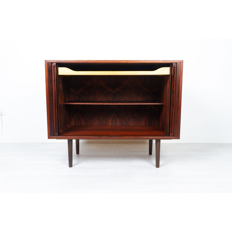 Vintage danish rosewood cabinet with tambour doors by Kai Kristiansen, 1960s