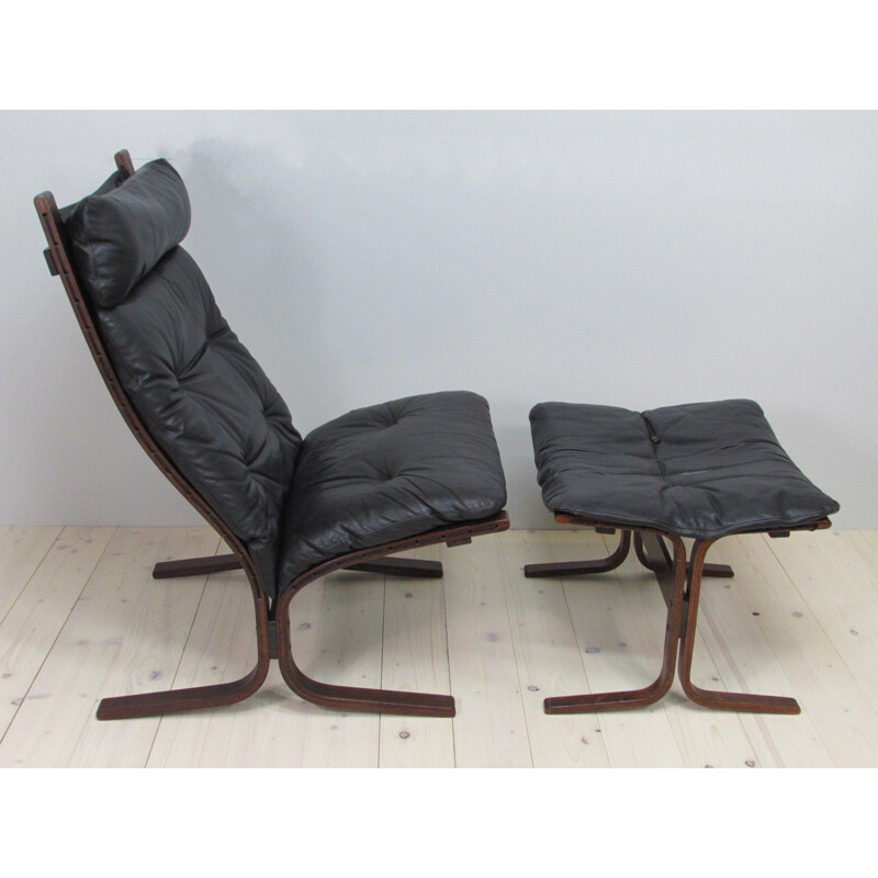 Mid-century siesta chair and footstool by Ingmar Relling for Westnova Norway, 1965