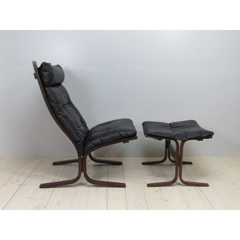 Mid-century siesta chair and footstool by Ingmar Relling for Westnova Norway, 1965