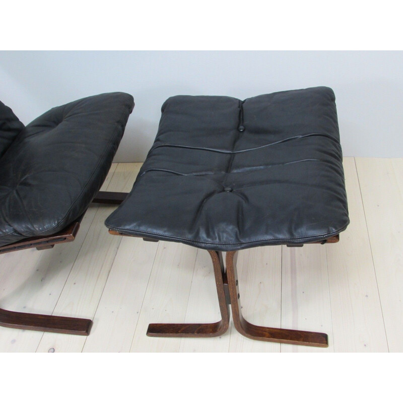 Mid-century siesta chair and footstool by Ingmar Relling for Westnova Norway, 1965