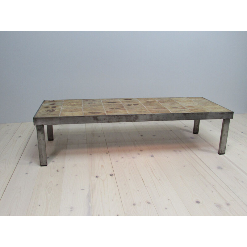 Vintage coffee table Garrigue model by Roger Capron 