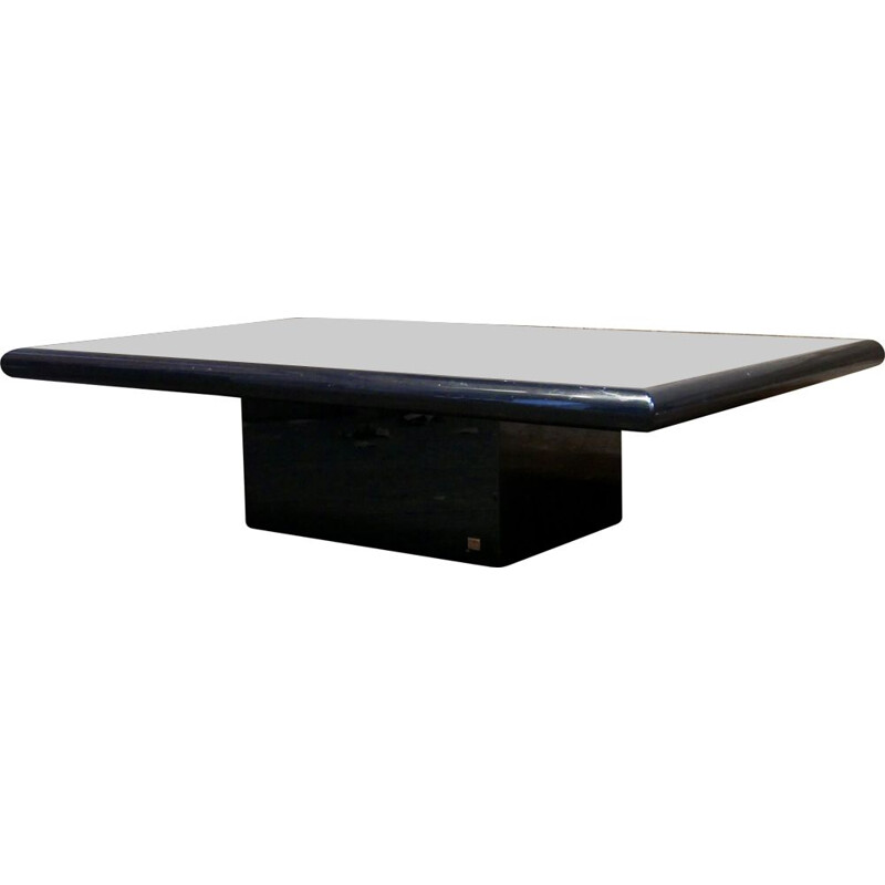 Mid-century black lacquered coffee table by Jean-Claude Mahey for Roche Bobois, 1970