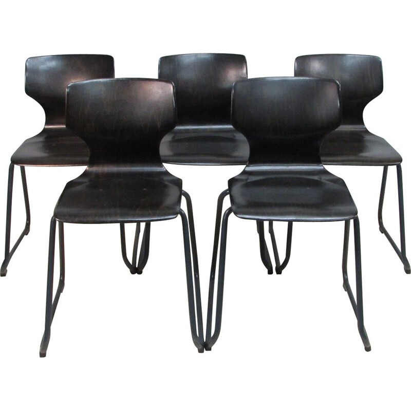 Set of 5 mid-century dining chairs by Adam Stegner