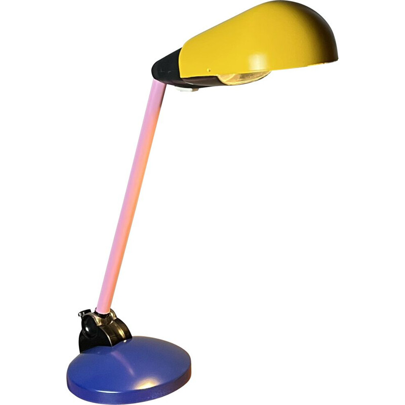 Vintage adjustable desk lamp in painted metal, 1950