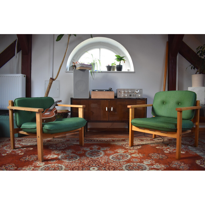 Mid-century armchair in green, 1950-1960