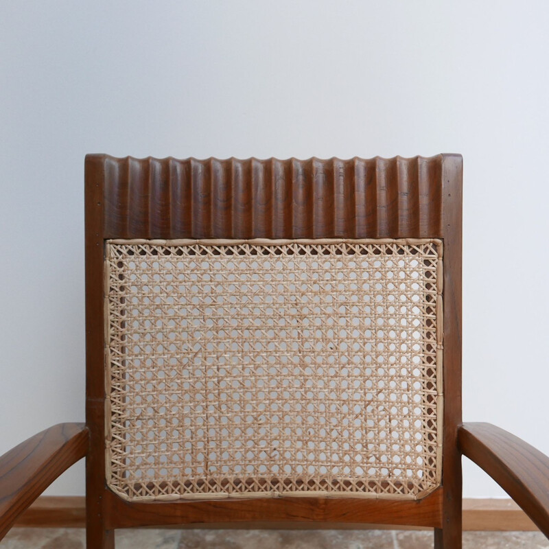 Burmese teak and cane mid-century armchair and sofa set, 1960