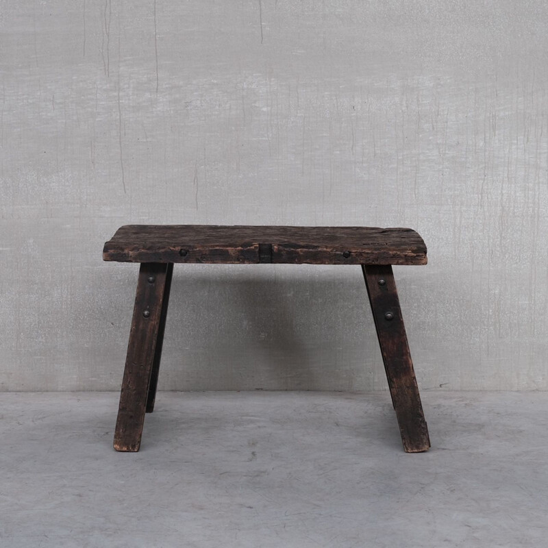 Mid-century french industrial workbench table, France 1920