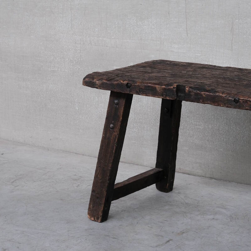 Mid-century french industrial workbench table, France 1920
