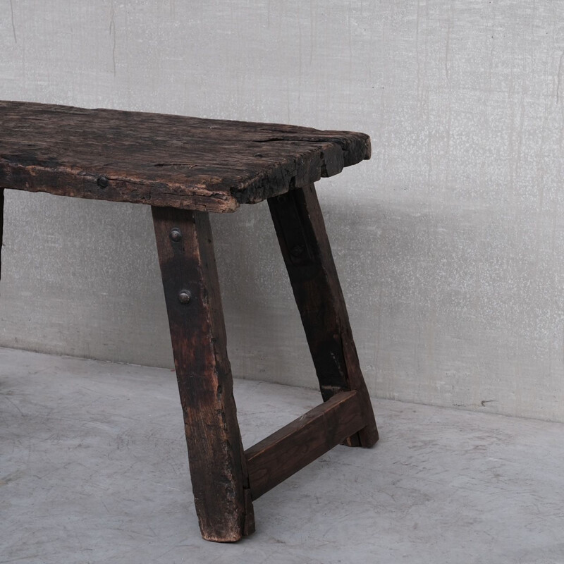 Mid-century french industrial workbench table, France 1920