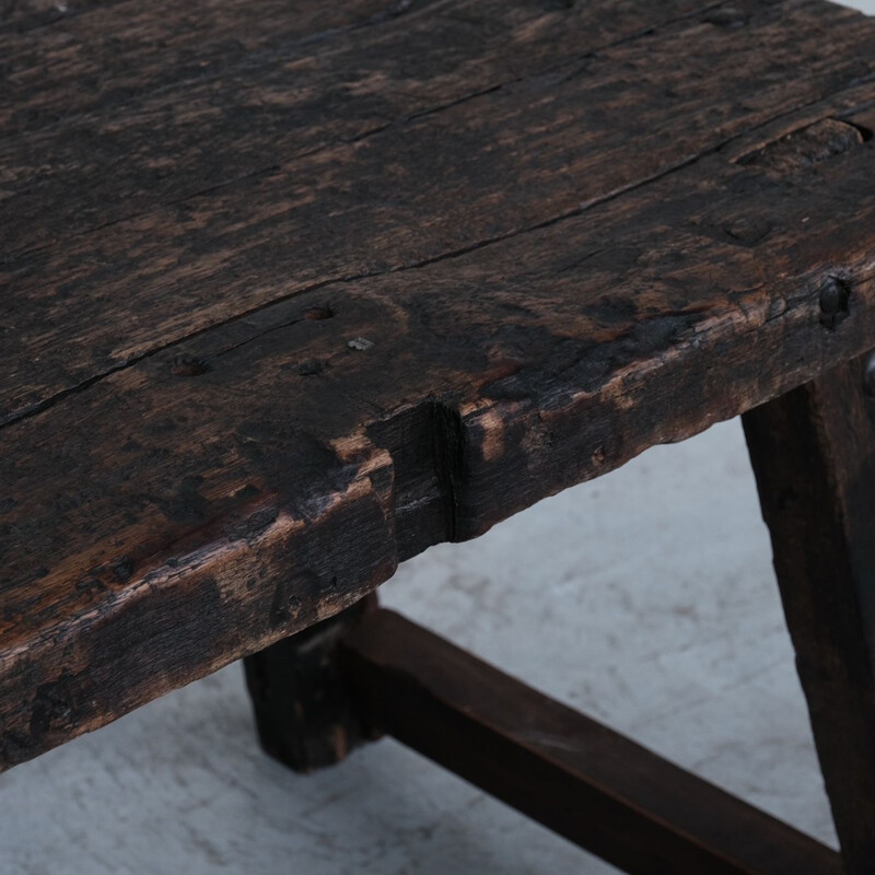 Mid-century french industrial workbench table, France 1920