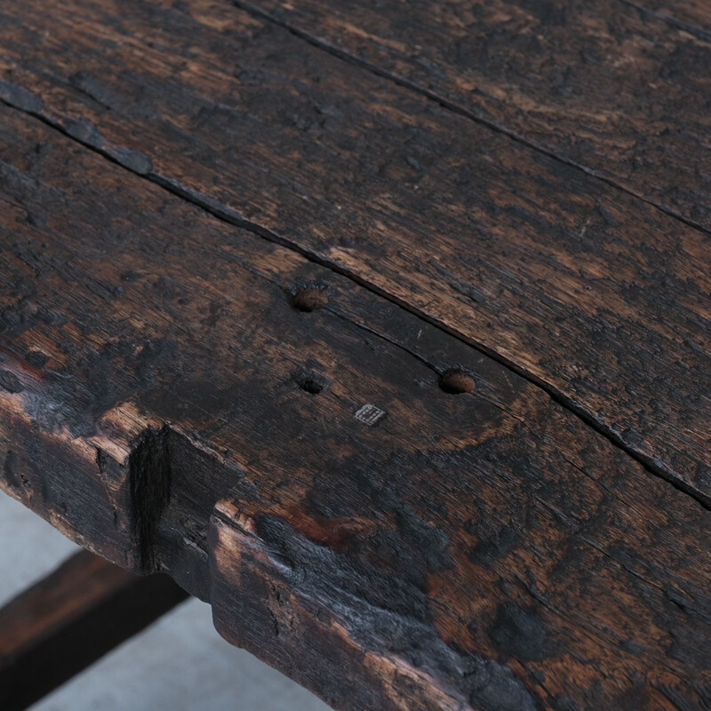 Mid-century french industrial workbench table, France 1920