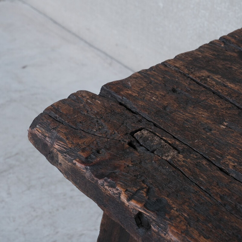 Mid-century french industrial workbench table, France 1920