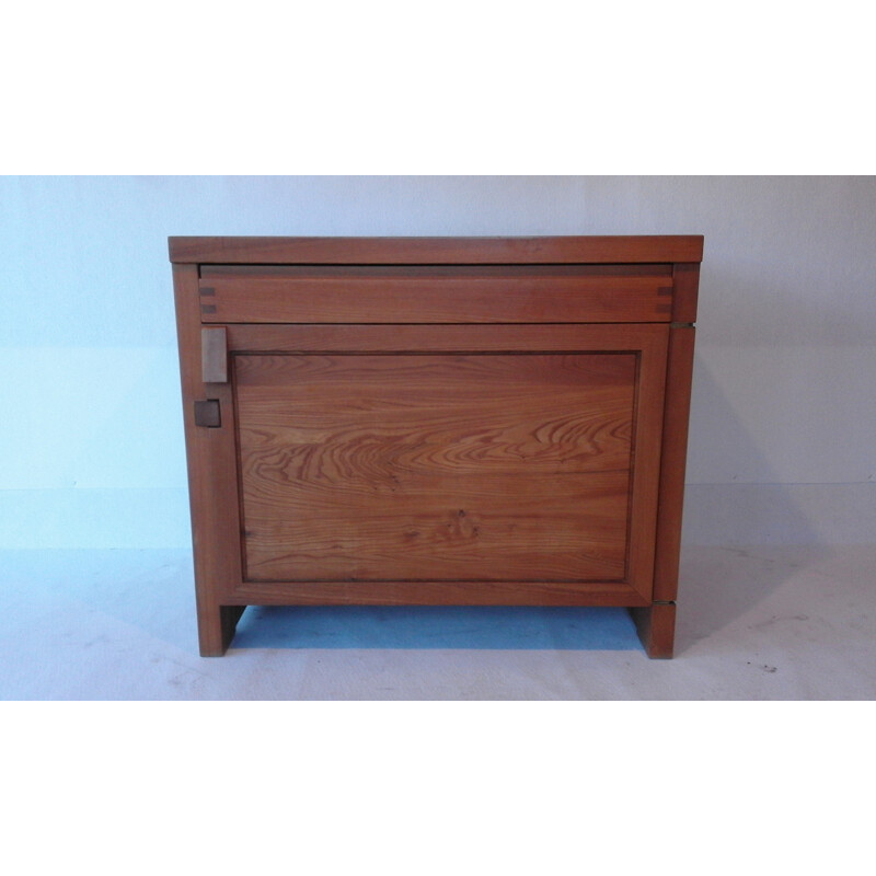 R09 short sideboard in solid elm by Pierre CHAPO - 1960s