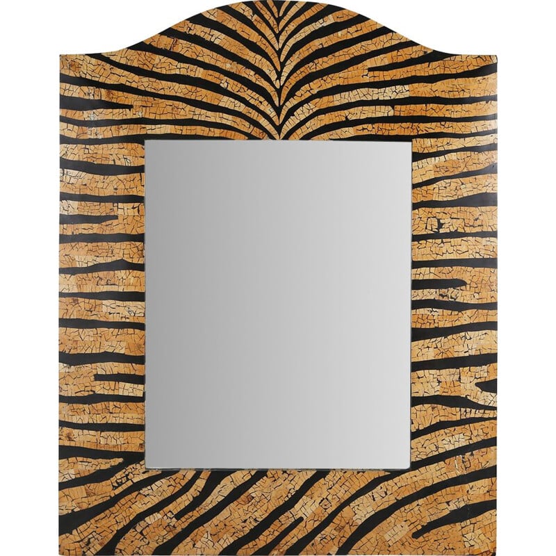 Mid-century big zebra mirror, 1960