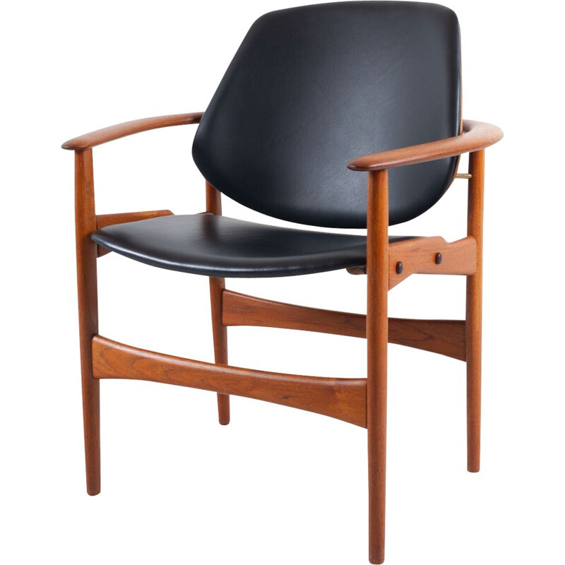 Vintage danish teak armchair by Arne Hovmand-Olsen for Jutex, 1960s