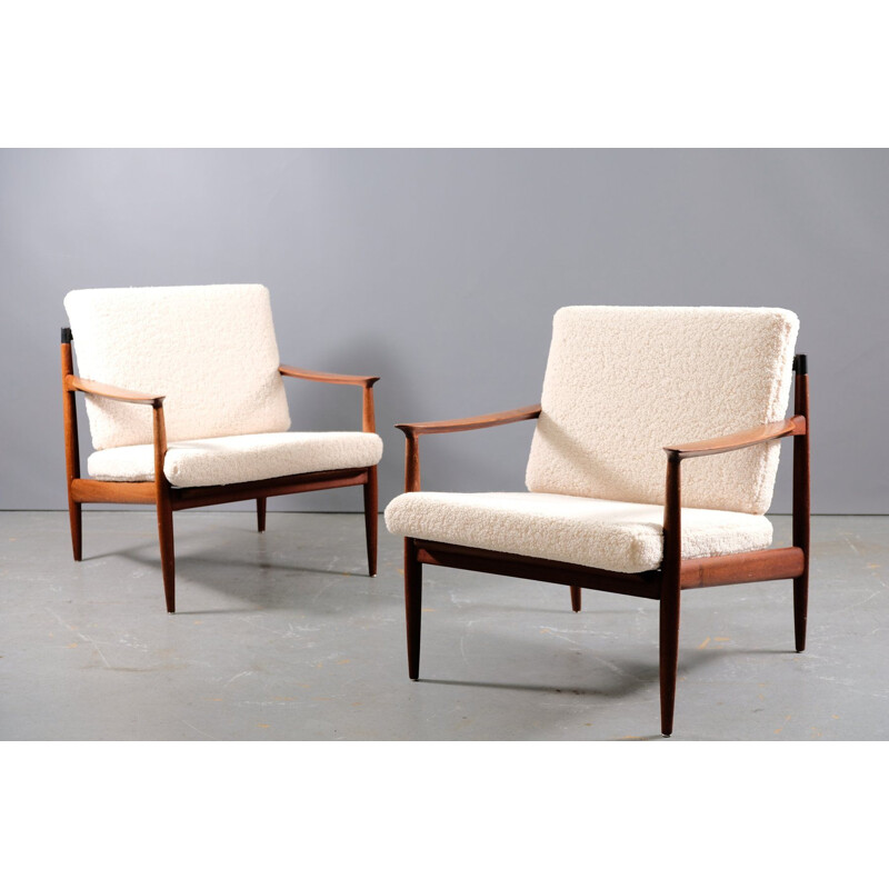 Ensemble de 2 fauteuils mid-century de Carl Straub, années 1950