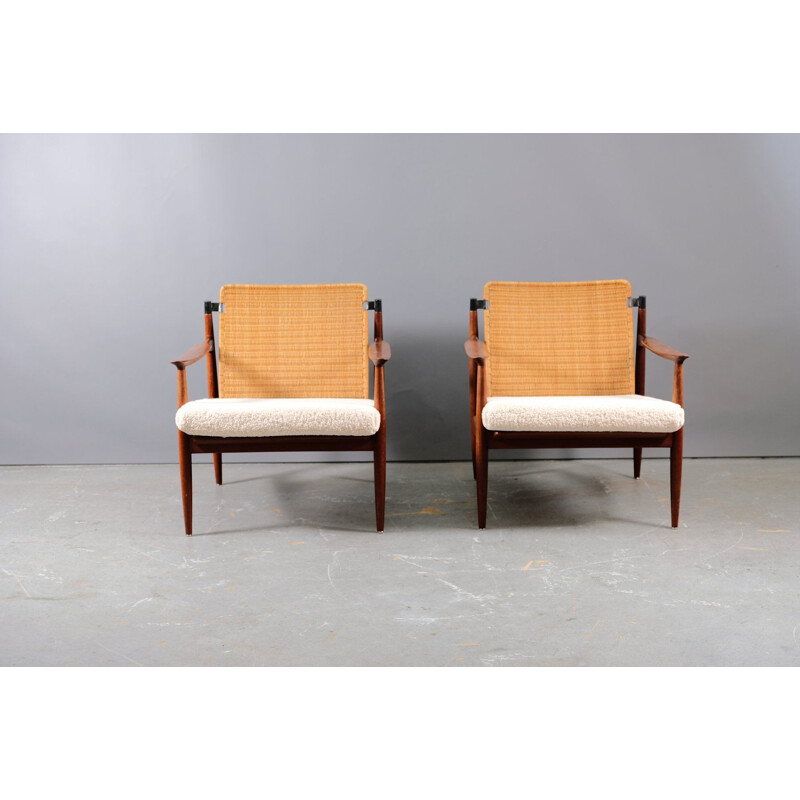 Set of 2 mid-century armchairs by Carl Straub, 1950s
