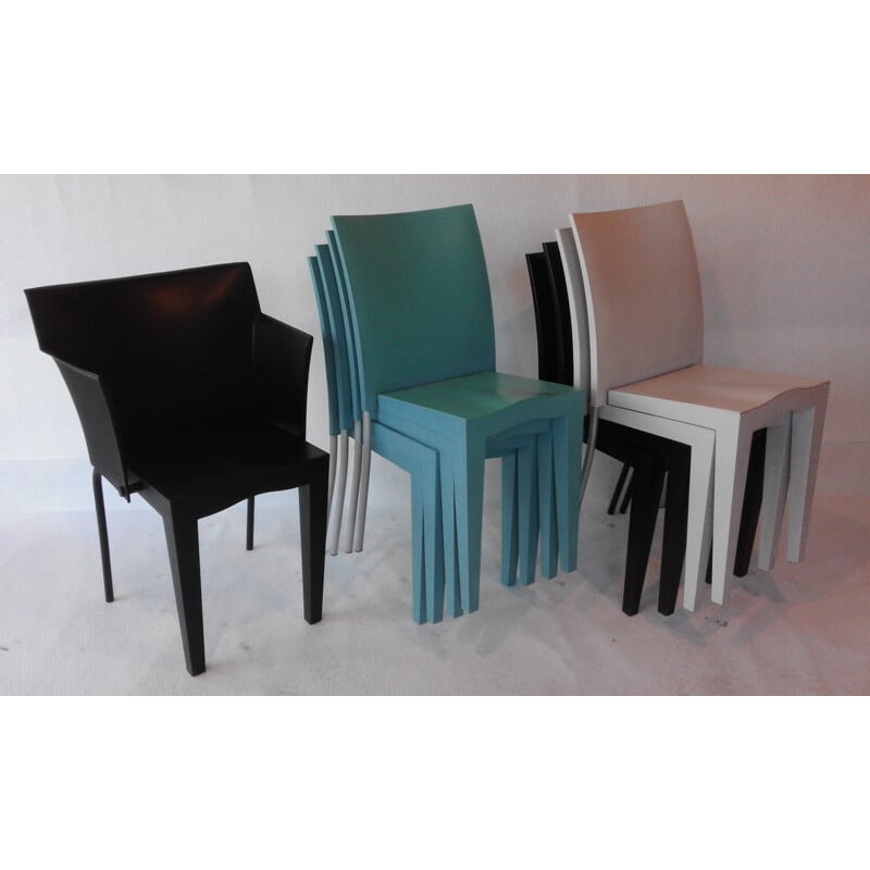 Set of 8 Miss Global chairs and 1 Superglob armchair, Philippe STARCK - 1980s