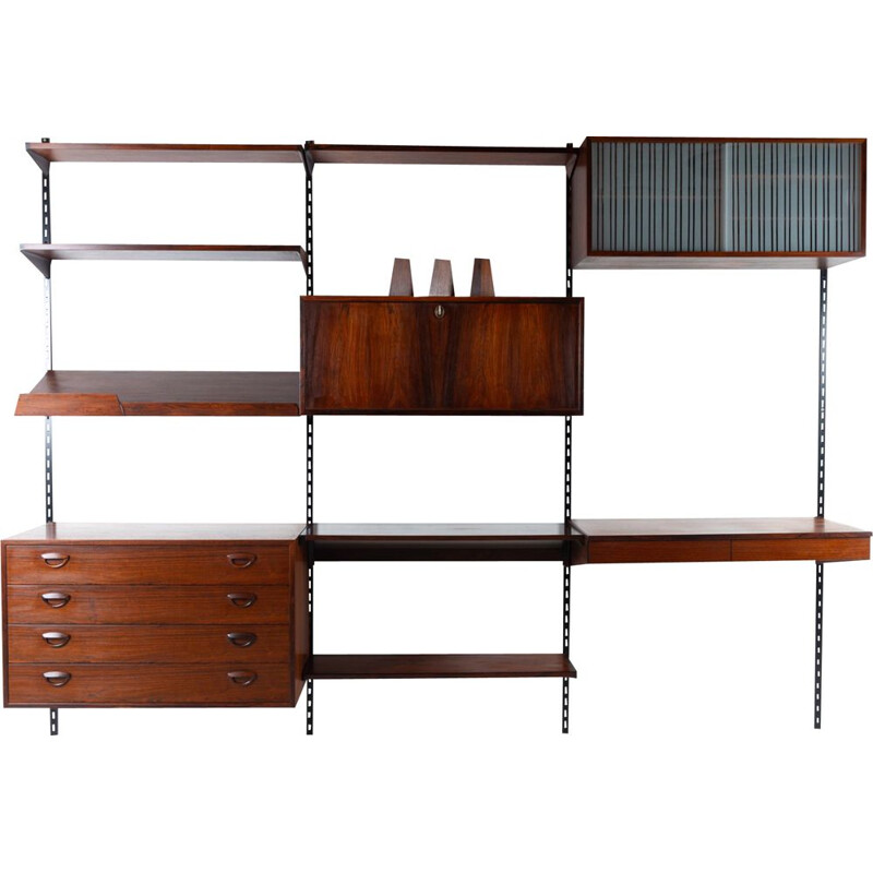 Vintage danish rosewood wall unit by Kai Kristiansen for FM, 1960s