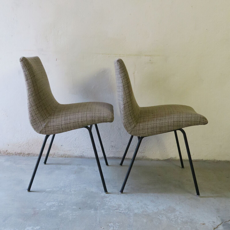 Pareja de sillas de época modelo 154 de Pierre Paulin, 1955